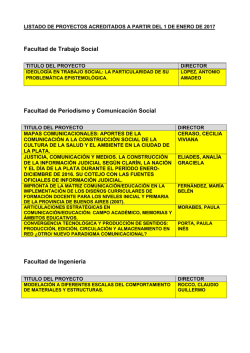 Listado de Proyectos I+D Acreditados (al 29-12