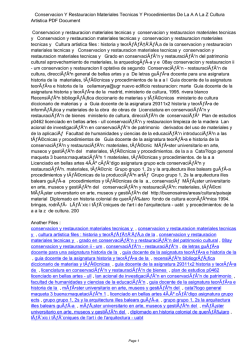 Conservacion Y Restauracion Materiales Tecnicas