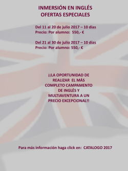 inmersi&oacute;n en ingl&eacute;s ofertas especiales
