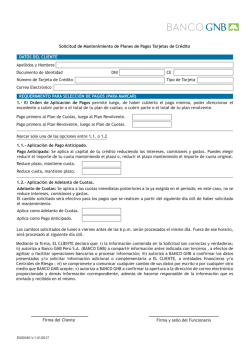 solicitud de mantenimiento de planes de pagos