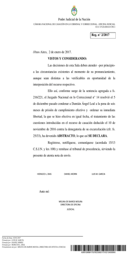 Poder Judicial de la Naci&oacute;n ///nos Aires, 2 de enero de 2017