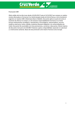 Todos los Lunes 20% de descuentos en medicamentos