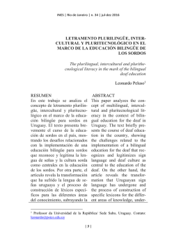 LETRAMENTO PLURILING&Uuml;E, INTER- CULTURAL Y PLURITECNOL&Oacute;GICO EN EL