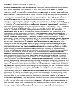 Estrategias De Marketing Internacional