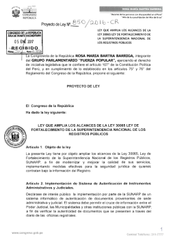 Proyecto de Ley N&deg; 8 S 0/a0 1