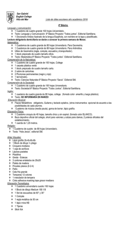 San Gabriel English College Vi&ntilde;a del Mar Lista de &uacute;tiles escolares