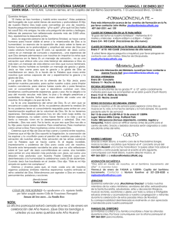 Evangelizaci&oacute;n - Most Precious Blood Catholic Church