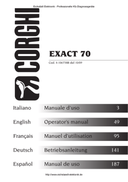 Handbuch Achsmessger&auml;t Corghi Exact 70