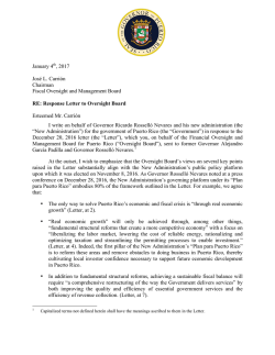 Response Letter to Oversight Board Esteem