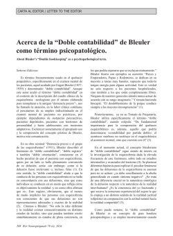 Acerca de la &ldquo;Doble contabilidad&rdquo; de Bleuler como t&eacute;rmino