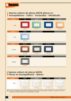 nuevos colores de placas m&agrave;tix Placas en tecnopol&iacute;mero