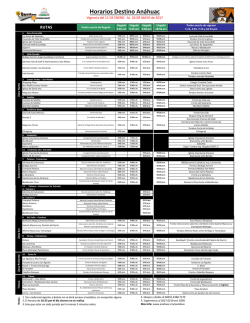 Horarios Destino An&aacute;huac