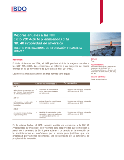 Mejoras anuales a las NIIF Ciclo 2014-2016 y enmiendas a la
