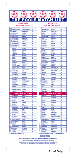 the pools match list