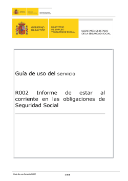 Gu&iacute;a de uso. Servicio R002 - Sede Electr&oacute;nica de la Seguridad Social