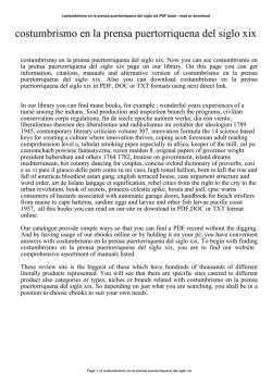 costumbrismo en la prensa puertorriquena del siglo xix