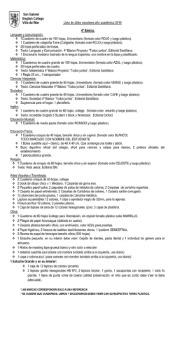 San Gabriel English College Vi&ntilde;a del Mar Lista de &uacute;tiles escolares