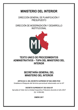 texto unico de procedimientos administrativos &ndash; tupa del ministerio