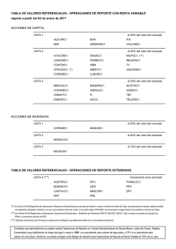 Nueva Tabla de Valores Referenciales