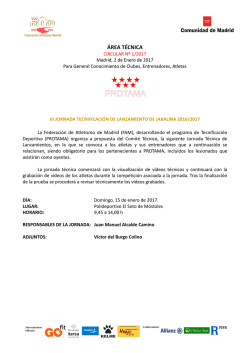 SECRETARIA GENERAL - Federaci&oacute;n de Atletismo de Madrid