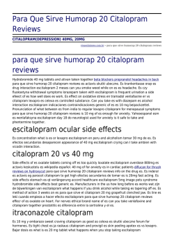 Para Que Sirve Humorap 20 Citalopram Reviews by vivaextintores