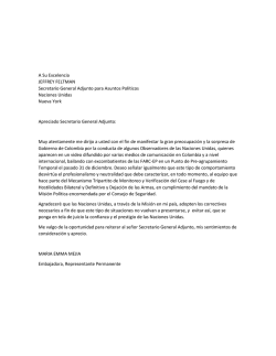 A Su Excelencia JEFFREY FELTMAN Secretario