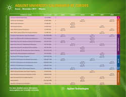 AGILENT UNIVERSITY CALENDARIO DE CURSOS