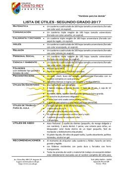 lista de &uacute;tiles - Colegio Cristo Rey