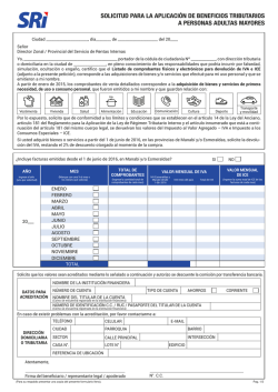 Formato de solicitud para la aplicaci&oacute;n de beneficios tributarios
