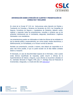 INFORMACI&Oacute;N SOBRE ATENCI&Oacute;N DE CLIENTES Y