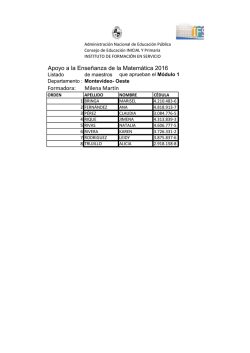 Montevideo- Oeste - Consejo de Educaci&oacute;n Inicial y Primaria