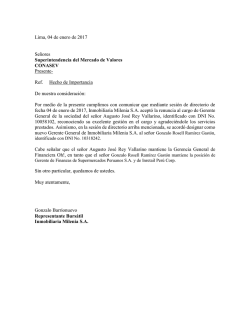 Ref. Hecho de Importancia De nuestr