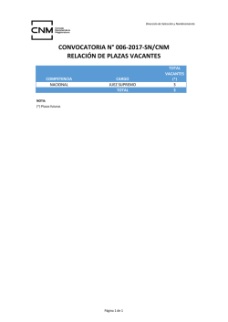 convocatoria n&deg; 006-2017-sn/cnm relaci&oacute;n de plazas vacantes
