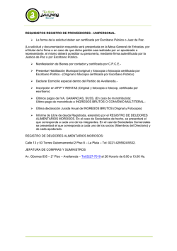 REQUISISTOS REGISTRO DE PROVEEDORES