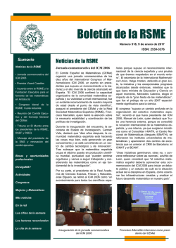 Bolet&iacute;n 518 - Real Sociedad Matem&aacute;tica Espa&ntilde;ola