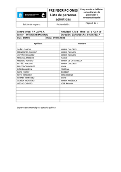 Admitidos CLUB MUSICA Y CANTO