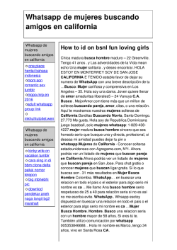 Whatsapp de mujeres buscando amigos en california