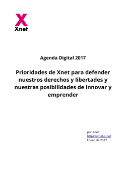 Prioridades de Xnet para defender nuestros