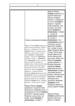 Cultura a avancemos 2 answers