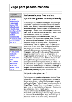 Virgo para pasado ma&ntilde;ana