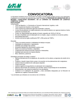 CONVOCATORIA - Universidad Tecnol&oacute;gica de Manzanillo