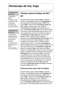 Horoscopo de hoy virgo