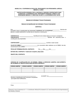 MODELO No. 5 EXPERIENCIA SOCIO DEL PROPONENTE CON