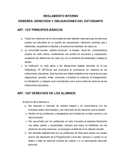 reglamento interno deberes, derechos y obligaciones del estudiante