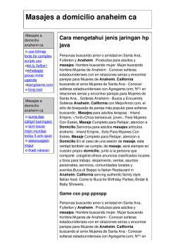 Masajes a domicilio anaheim ca