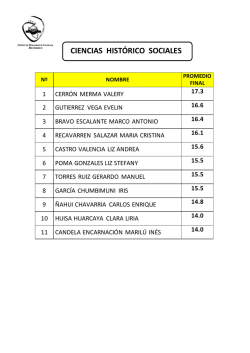 Relaci&oacute;n de Ingresantes del Centro Pre IPNM 2016