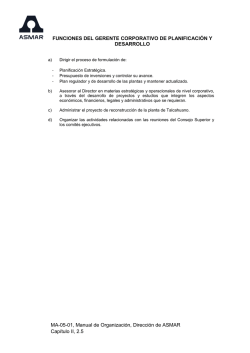 FUNCIONES DEL GERENTE CORPORATIVO DE