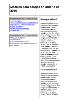 Masajes para parejas en ontario ca 2016