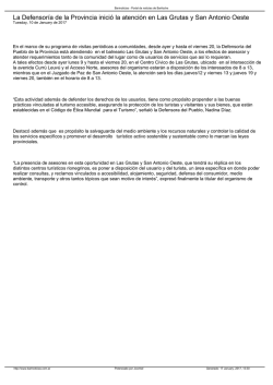 La Defensor&iacute;a de la Provincia inici&oacute; la atenci&oacute;n en Las