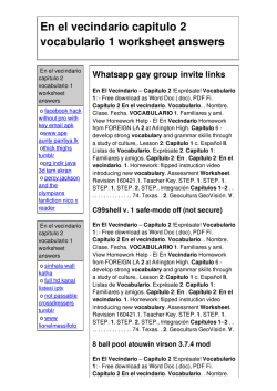 En el vecindario capitulo 2 vocabulario 1 worksheet answers